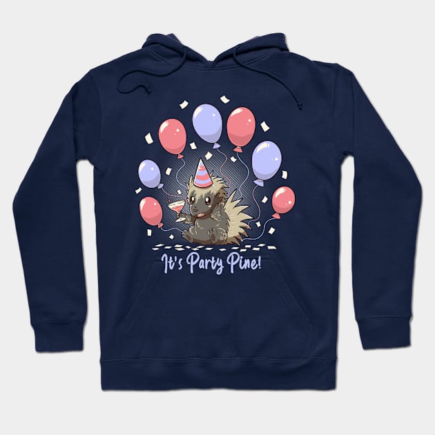 Its Party Pine - Party Porcupine Hoodie by TechraNova